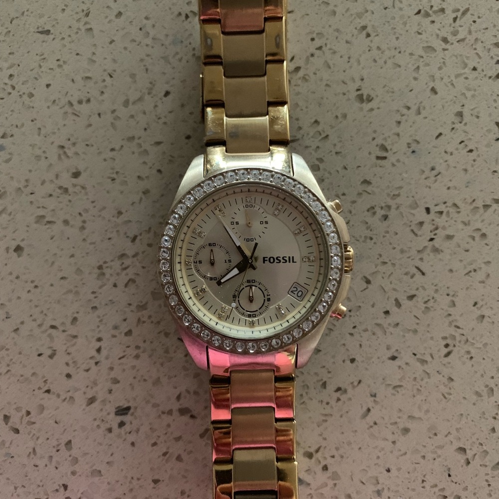 Gold Fossil Watch
